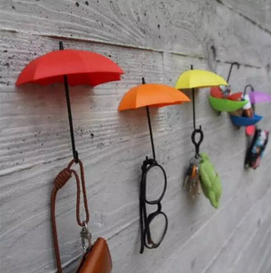 2pc Colorful Umbrella Wall Hook w/ Adhesive tape