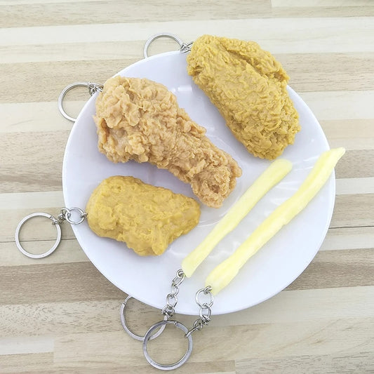 French fry & Chicken nugget keychain combo set